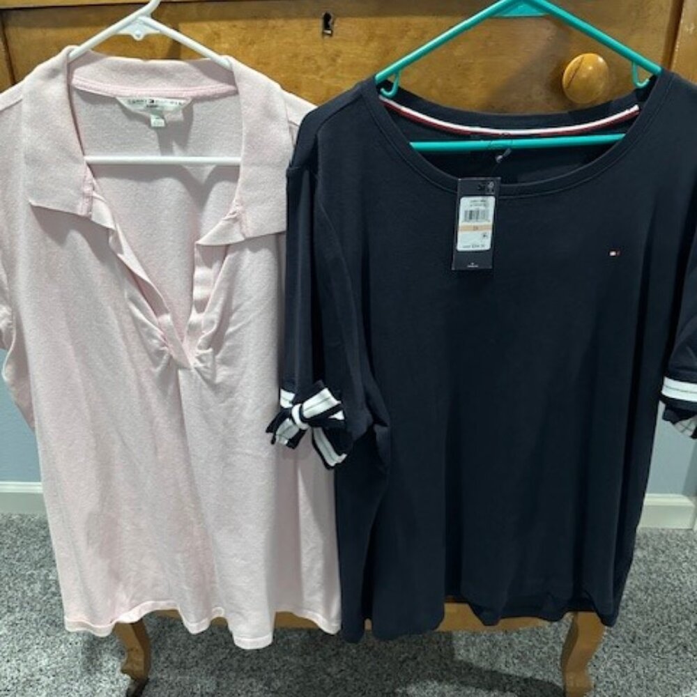 Tommy Hilfiger Short Sleeve Shirts, Navy is NWT, Both Size 2X or XXL